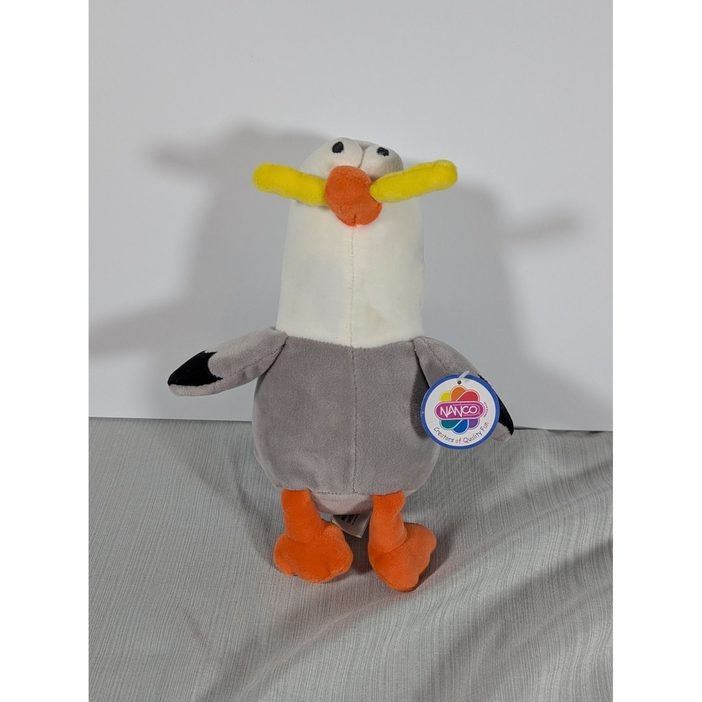 NJ Beach Seagull French fry plush Stuffed Animal bird Sunny 10" ‎ NWT Crazy eyes